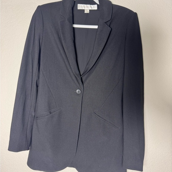 Boston Proper Black Blazer Jacket One Button & No Button Sleeves Size Small - Picture 3 of 13